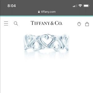 Tiffany & Co Loving Heart Band Ring Size 6
